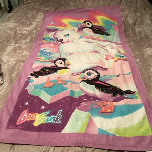Lisa Frank | Bath | Lisa Frank 9s Beach Towel Polar Bear And Puffins ...